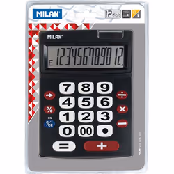 Milan 151712BL calcolatrice Desktop Calcolatrice di base Nero, Rosso, Bianco - Vista aggiuntiva 2