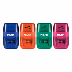 Milan 4703116 temperino Temperamatite manuale Blu, Verde, Arancione, Rosa