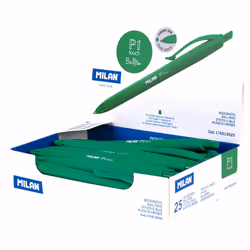 Milan P1 Verde Penna a sfera retrattile a clip Medio 25 pz