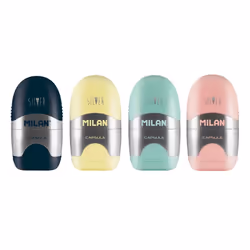 Milan 4714112 temperino Temperamatite manuale Blu, Rosa, Turchese, Giallo