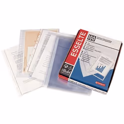 Esselte 46114, Folio, Trasparente, Polipropilene (PP), Cloruro di polivinile (PVC), Ritratto, Alto, 100 pz