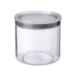 Ta-tay - Tatay 1125101 - Contenitore per alimenti rotondo in plastica, 12,5 x 12,5 x 12,5 cm, 1 l, Plastica, trasparente/grigio, 12,5 x 12,5 x 12,5 cm
