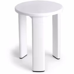 Sgabello ergonomico per bagno dal design moderno in polipropilene bianco ad alta densità con portata massima 80 kg completo d ...