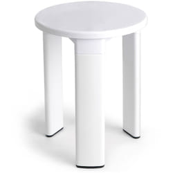 Sgabello polipropilene bianco da bagno con portata 80 kg e piedini antiscivolo