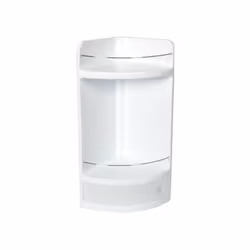 Struttura plastica antiurto 2 mensole - 1 cassetto estraibile Fissaggio a vite Portata max kg 7,5 Colore bianco Tasselli incl ...
