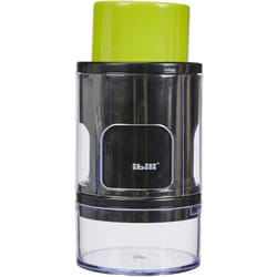 Ibili - Cherry Pitter/Strawberry Slicer, Green/Black/Transparent, 15 x 9 x 9 cm
