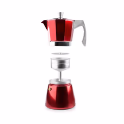 Ibili 623206 caffettiera manuale Moka 0,3 L Rosso, Acciaio inox - Vista aggiuntiva 5