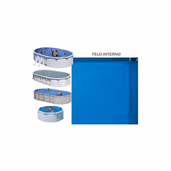 Teli interni piscine GRE In PVC per piscine con pareti in acciaio con sistema di fissaggio Overlap (si deve ripiegare il telo ...