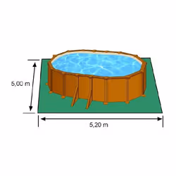 Gre Man. Piscina ovale serie Pacific, 500x300x120 cm, parete acciaio, finitura legno, interno in pvc, include filtro, scala di sicurezza - Vista aggiuntiva 4