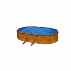 Gre Man. Piscina ovale serie Pacific, 500x300x120 cm, parete acciaio, finitura legno, interno in pvc, include filtro, scala di sicurezza - Vista aggiuntiva 8