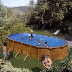 Piscina fuori terra Gre Mauritius 730x375x132 cm Piscina ovale fuori terra da giardino con accessori inclusi Le piscine fuori ...