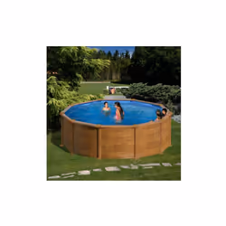 Piscina fuori terra Gre Mauritius 460x132 cm Piscina fuori terra rotonda in acciaio rivestita in legno Le piscine fuori terra ...