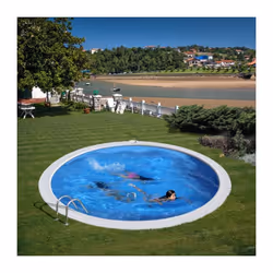 Piscina interrata rotonda GRE 420x150 cm Il modello ideale per un'installazione fai da te Piscina tonda interrata. Parete acc ...