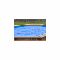 Copertura isotermica Gre azzurra per piscina ovale Telo isotermico adatto a piscina ovale in legno da 487x287 cm Telo per cop ...