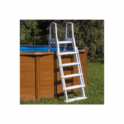 Scaletta esterna in polietilene per piscine fuori terra Scala di sicurezza tipo forbice con piattaforma La scaletta per pisci ...
