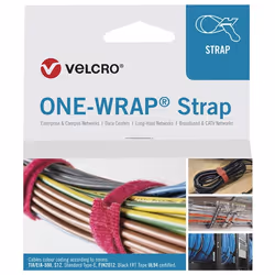 Velcro ONE-WRAP, Releasable cable tie, Polipropilene (PP), Velcro, Nero, 200 mm, 20 mm, 25 pz