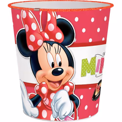 DISNEY Disney cestino getta carte rosa a pois per bambine con Minnie in plastica ideale per cameretta cantina e/o box Dimensi ...