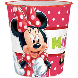Disney - cestino getta carte rosa a pois per bambine con Minnie in plastica ideale per cameretta cantina e/o box Dimensioni 20,5 x 16,5 x 23 cm