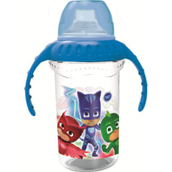 Carrefour Bicchiere da viaggio PJmasks super pigiamini con manici e beccuccio in silicone 330 ml