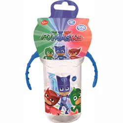 Carrefour Bicchiere da viaggio PJmasks super pigiamini con manici e beccuccio in silicone 330 ml