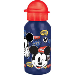 Borraccia Originale Disney Mickey in alluminio per bambini da 500 ml riutilizzabile con becuccio e tappo di sicurezza per evitare gli schizzi.