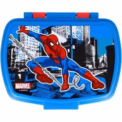 MARVEL Sandwich Box Plastica Bambini Marvel Spiderman, senza BPA, lavabile e riutilizzabile, con chiusura di sicurezza