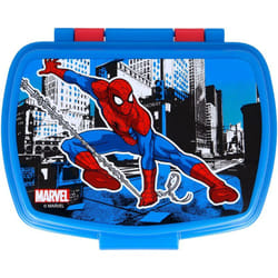Marvel - Sandwich Box Plastica Bambini Spiderman, senza bpa, lavabile e riutilizzabile, con chiusura di sicurezza