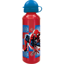 Borraccia Originale Marvel Spiderman in alluminio per bambini da 530ML con beccuccio e tappo che garantiscono la massima sicurezza.