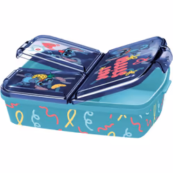 DISNEY sandwich box bambini Disney Stitch con scomparti in plastica, senza BPA, lavabile e riutilizzabile, non adatta alla la ...