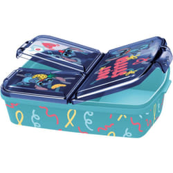 Sandwich box bambini Disney Stitch con scomparti in plastica, senza bpa, lavabile e riutilizzabile, non adatta alla lavastoviglie e al microonde