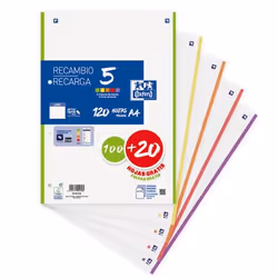Oxford 400158168, 210 x 297 mm (A4), Carta rigata, Colori assortiti, 210 mm, 297 mm, 120 fogli