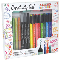 Alpino AR001015 marcatore Fine Colori assortiti, Nero, Blu, Marrone, Verde, Grigio, Azzurro, Verde chiaro, Grigio chiaro, Arancione, Pastello, Rosa, Rosso, Viola, Bianco, Giallo 20 pz