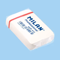 Milan Professional Soft 412 gomma per cancellare Blu, Bianco 12 pz