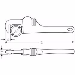 SUPER-EGO 104180000 chiave per tubi Alluminio 7,7 cm Chiave americana per tubi