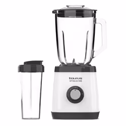 Taurus OPTIMA GO 1500, Frullatore da tavolo, Tritaghiaccio, 1500 W, Nero, Bianco