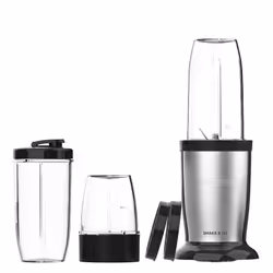 Taurus Shake & Go, Frullatore portatile, 0,5 L, Funzione PULSE, Tritaghiaccio, 800 W, Nero, Acciaio inox, Trasparente