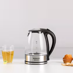 Taurus AROA GLASS bollitore elettrico 1,7 L 2200 W Trasparente, Acciaio inox, Nero - Vista aggiuntiva 2