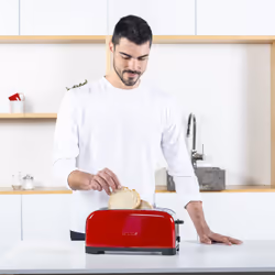 Taurus Vintage Red 6 2 fetta/e 1400 W Rosso, Acciaio inox - Vista aggiuntiva 4