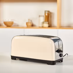 Taurus Vintage Cream 6 2 fetta/e 1400 W Nero, Crema, Acciaio inox