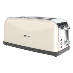 Taurus Vintage Cream 7 2 fetta/e 1500 W Crema, Acciaio inox, Grigio