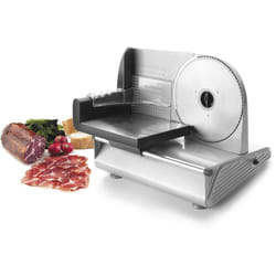 Lacor - Affettatrice elettrica per Carne Domestica, Acciaio Inossidabile, Argento, 30 x 30 x 30 cm