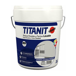 Titan - Pittura lavabile per pareti e soffitti it opaco bianco interno ed esterno protetto 15l lux 029190015