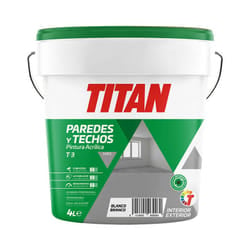 Titan - Pittura acrilica per la decorazione di pareti e soffitti t-3 bianco opaco 4l 123000304