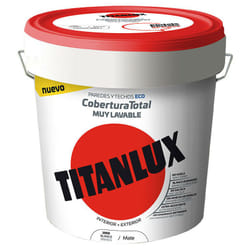Vernice di plastica lavabile interna copertina bianca completa 4l Titan lux 06t100005