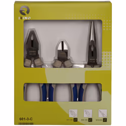 Set di 3 pinze (universale 180 mm, da taglio 160 mm, mezzotonda 200 mm) 601-3-c irimo. il set de 3 pinze comprende: pinza da  ...