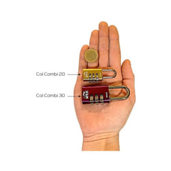 Ifam - Lucchetto a Combinazione Col Combi, 20 mm, Colore Rosso, Massima Sicurezza, Ideale per Valigie e Armadietti della Palestra o della Scuola, con