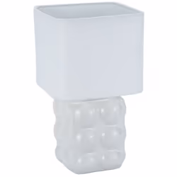 Se volete dare un tocco di originalità alla vostra casa, lo farete con la lampada da tavolo Versa White Lino Ceramic 16 x 29 ...