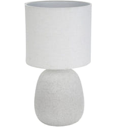 Lampada da tavolo deversa lino ceramica 40 w 22 x 41 cm