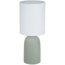 Lampada da tavolo deversa ceramica verde cotone 40 w 15 x 36 cm