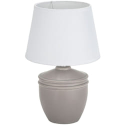 Lampada da tavolo deversa aurelia grey cotton ceramic 40 w 20 x 31,5 cm